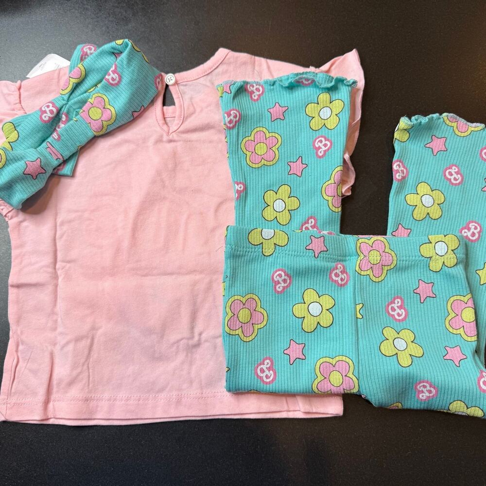 NWT Barbie Toddler Girls 3PC Outfit Shirt Leggings Headband 18M - Picture 7 of 7